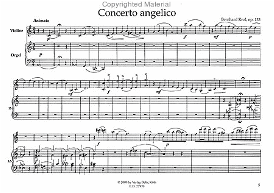 Concerto angelico für Violine und Orgel op. 133 (1993) Violin scores gallery preview page 2