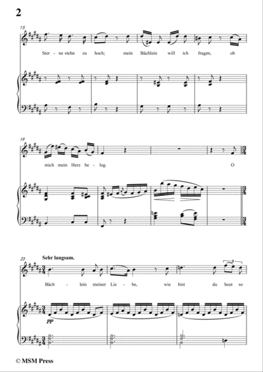 Schubert-Der Neugierige,from 'Die Schöne Müllerin',Op.25 No.6,in B Major,for Voice&Piano Voice scores gallery preview page 4
