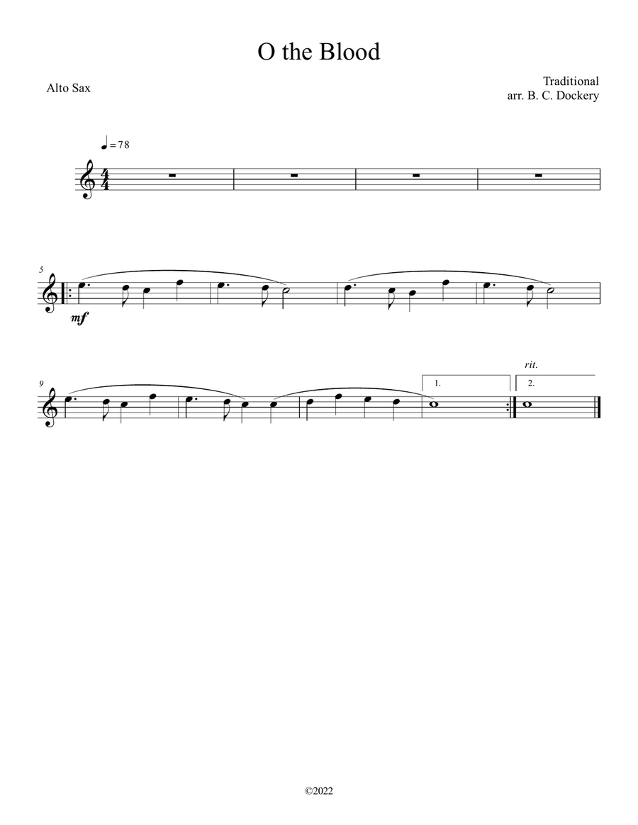 O the Blood (Alto and Tenor Sax Duet with Piano Accompaniment) Woodwind Duet scores gallery preview page 3