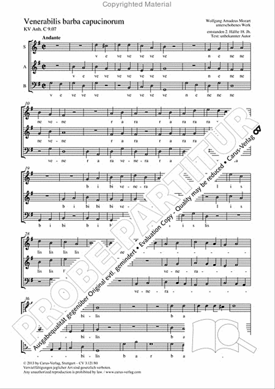 Venerabilis barba capucinorum 3-Part scores gallery preview page 2