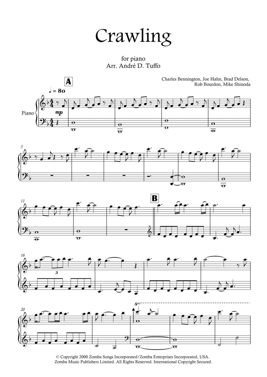 Crawling Crawling Piano Solo scores gallery preview page 1