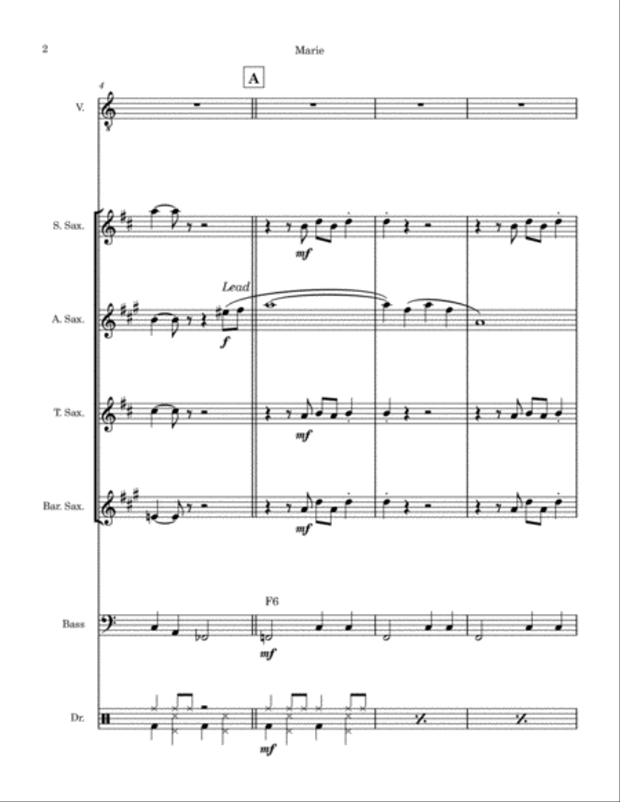 Marie Saxophone Quartet scores gallery preview page 3