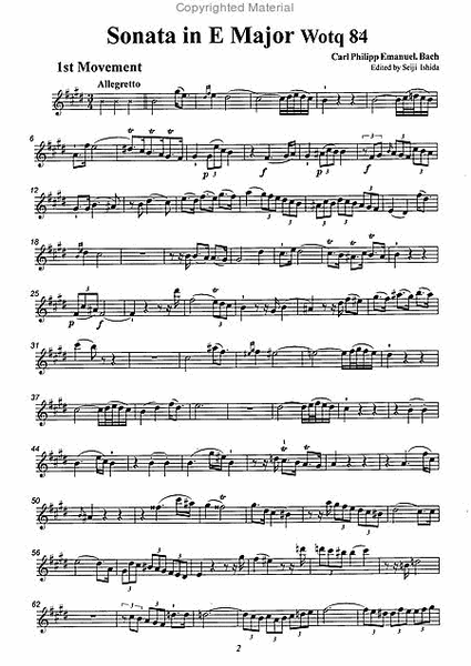 Flute Sonata in E Major Wotq 84