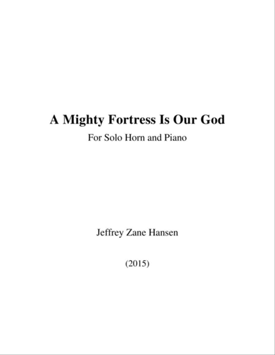 A Mighty Fortress Is Our God Horn scores gallery preview page 1