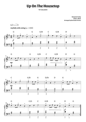 Up On The Housetop (easy piano in G major – with chords)