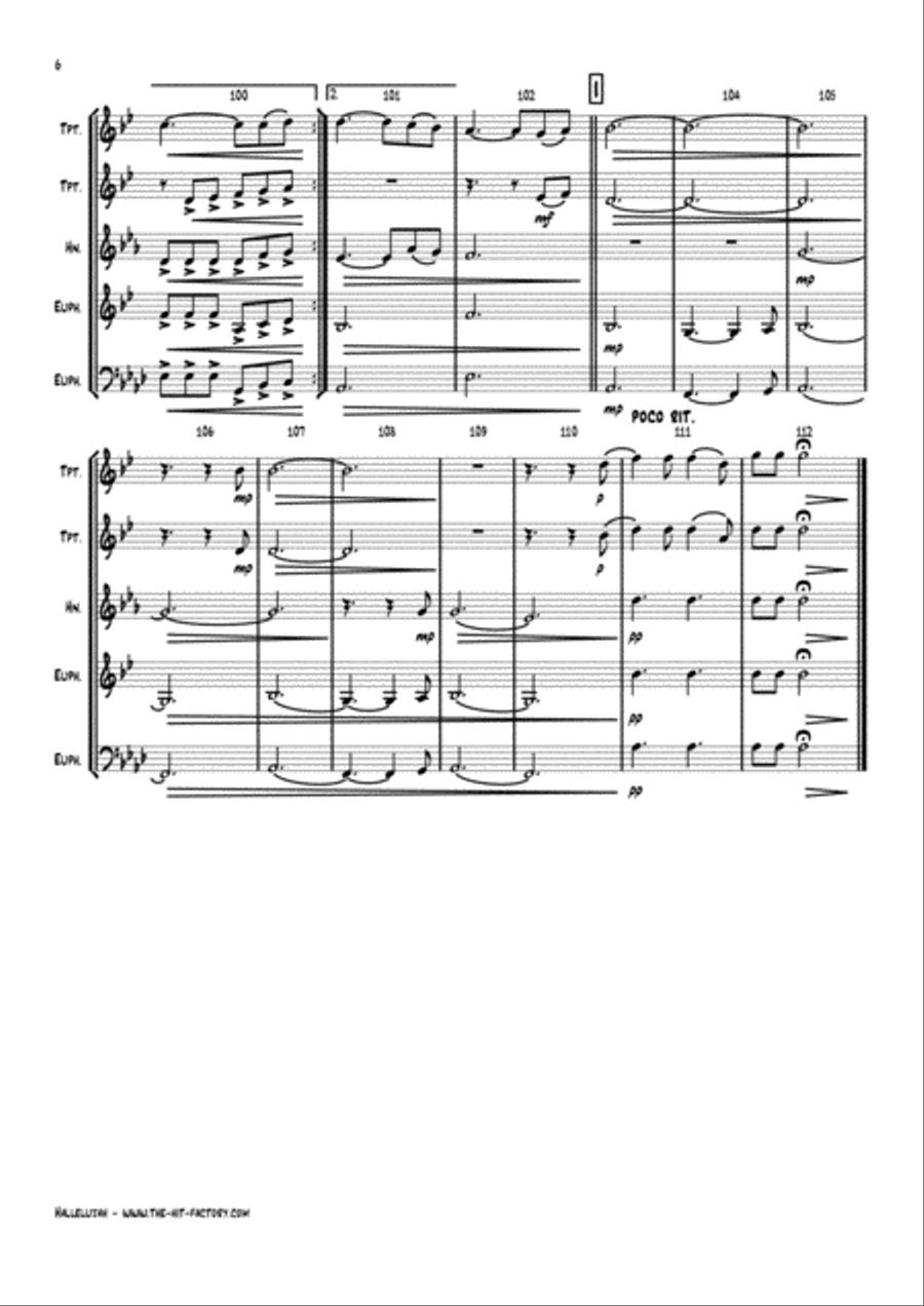 Hallelujah Euphonium scores gallery preview page 6