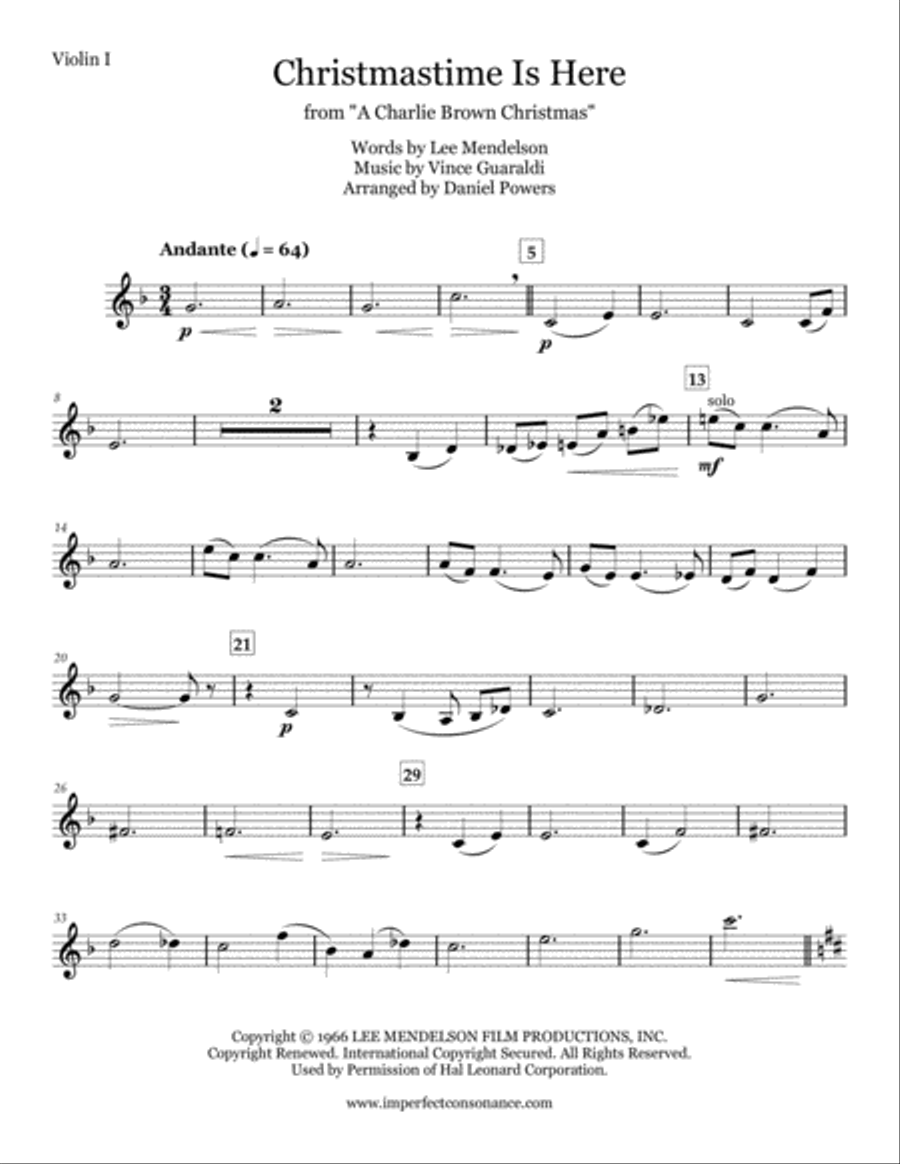 Christmas Time Is Here Christmas Time Is Here String Quartet scores gallery preview page 5