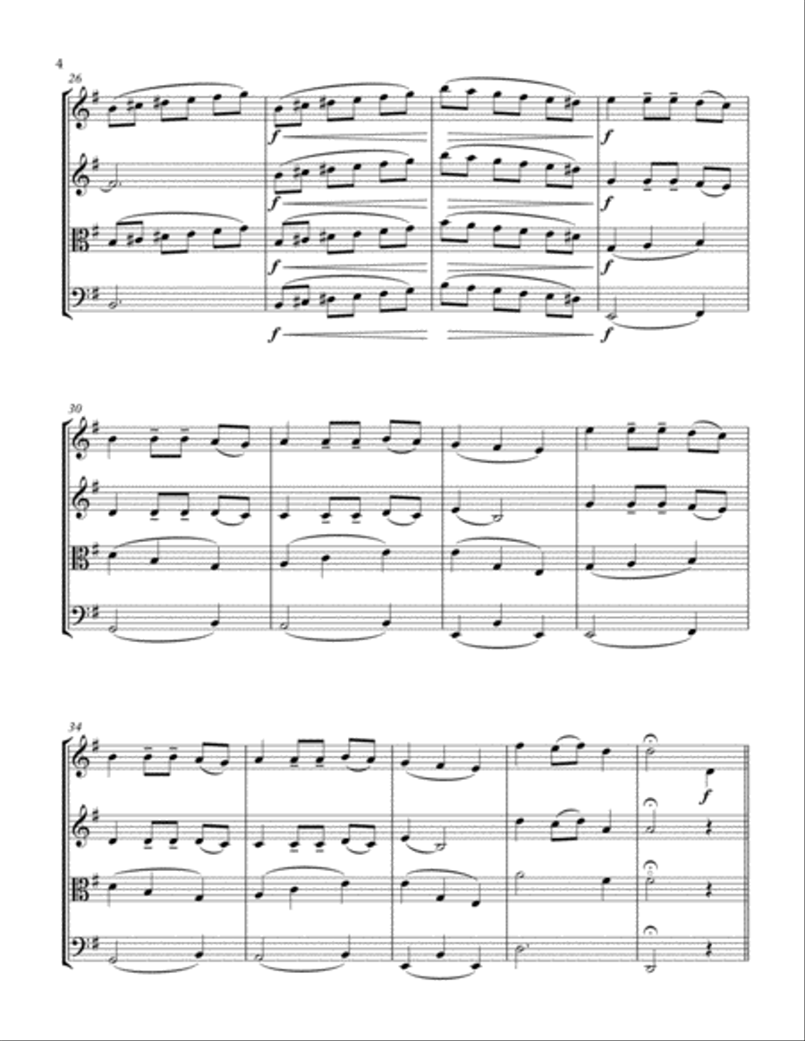 Four Christmas Songs for String Quartet String Quartet scores gallery preview page 4