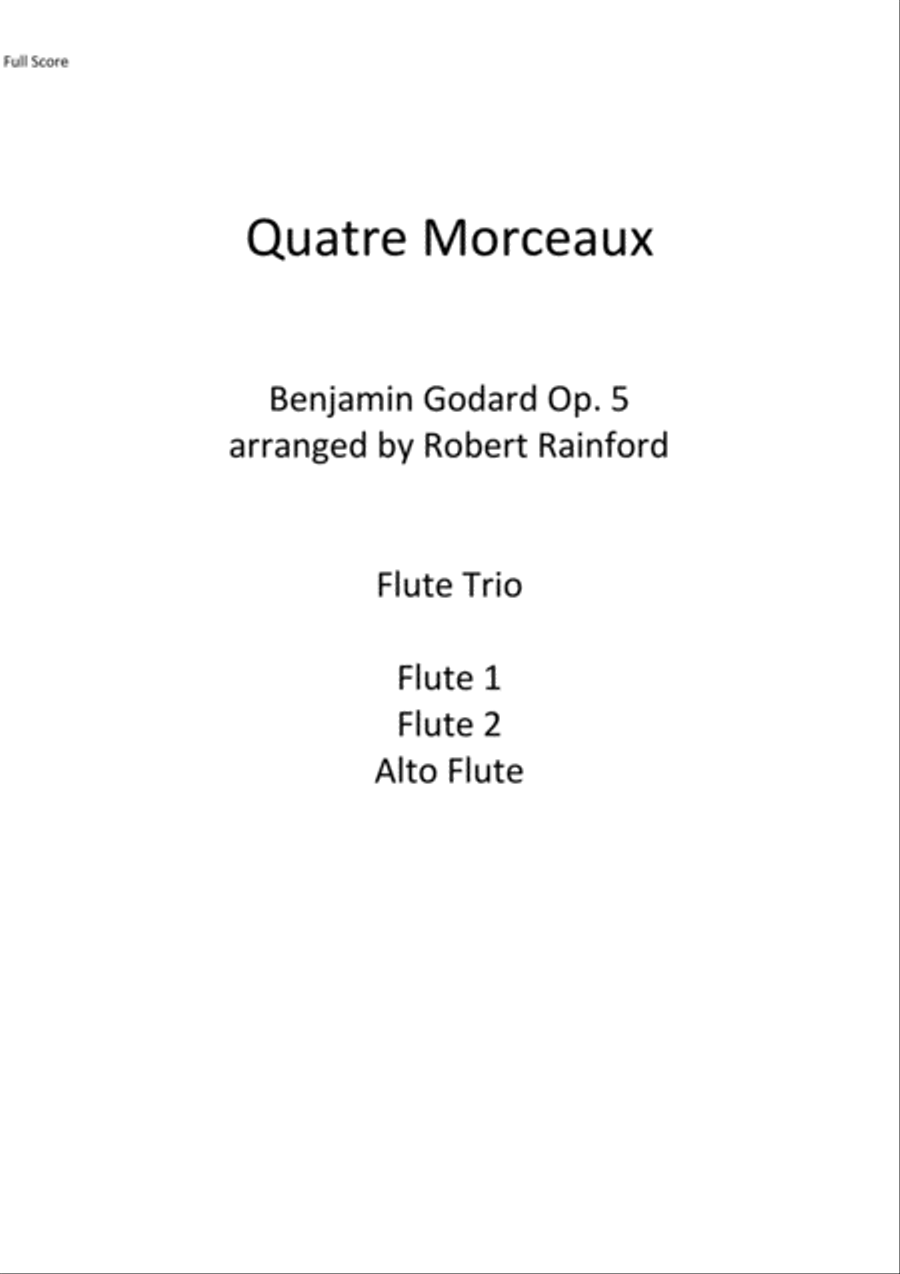 Quatre Morceaux Flute scores gallery preview page 1