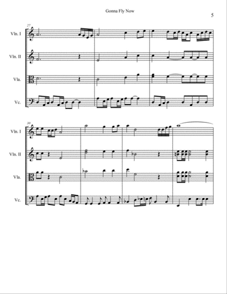 Gonna Fly Now Gonna Fly Now String Quartet scores gallery preview page 5
