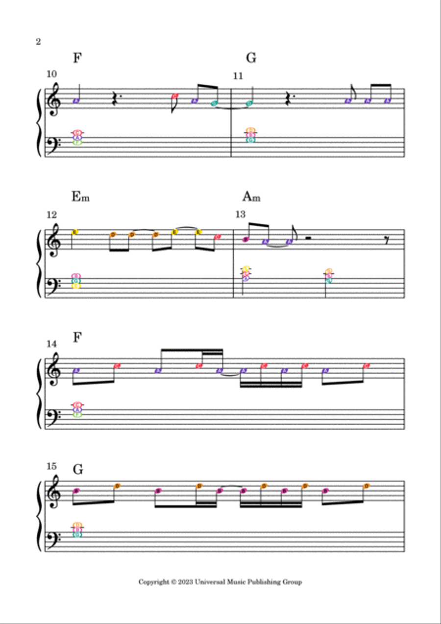 Peaches Easy Piano scores gallery preview page 2