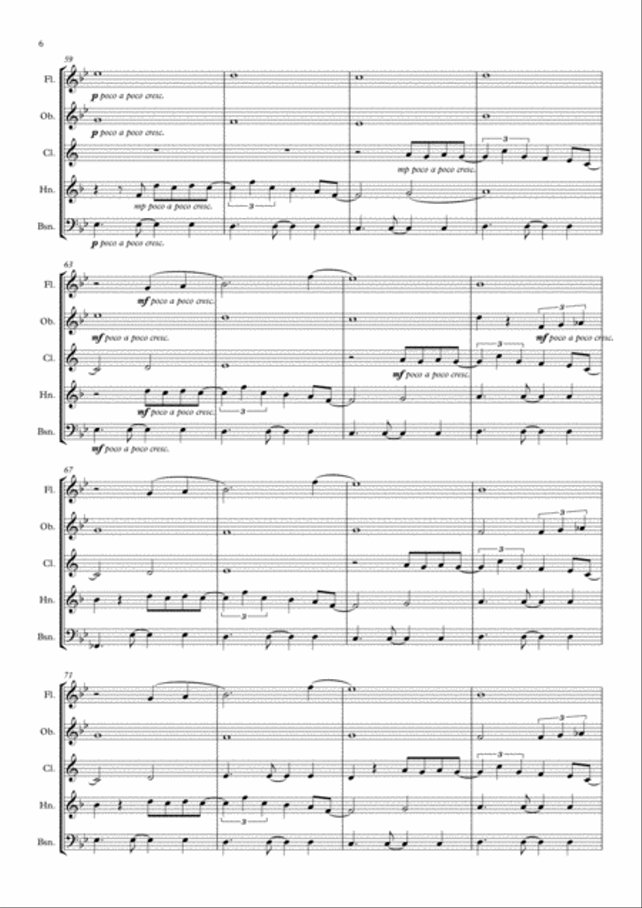 God Only Knows Woodwind Quintet scores gallery preview page 6