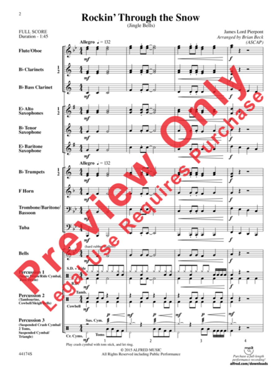 Rockin' Through the Snow Rockin' Through the Snow Concert Band scores gallery preview page 3