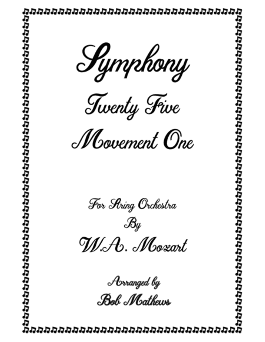 Mozart Symphony 25 1st Movement for String Orchestra String Quartet scores gallery preview page 1
