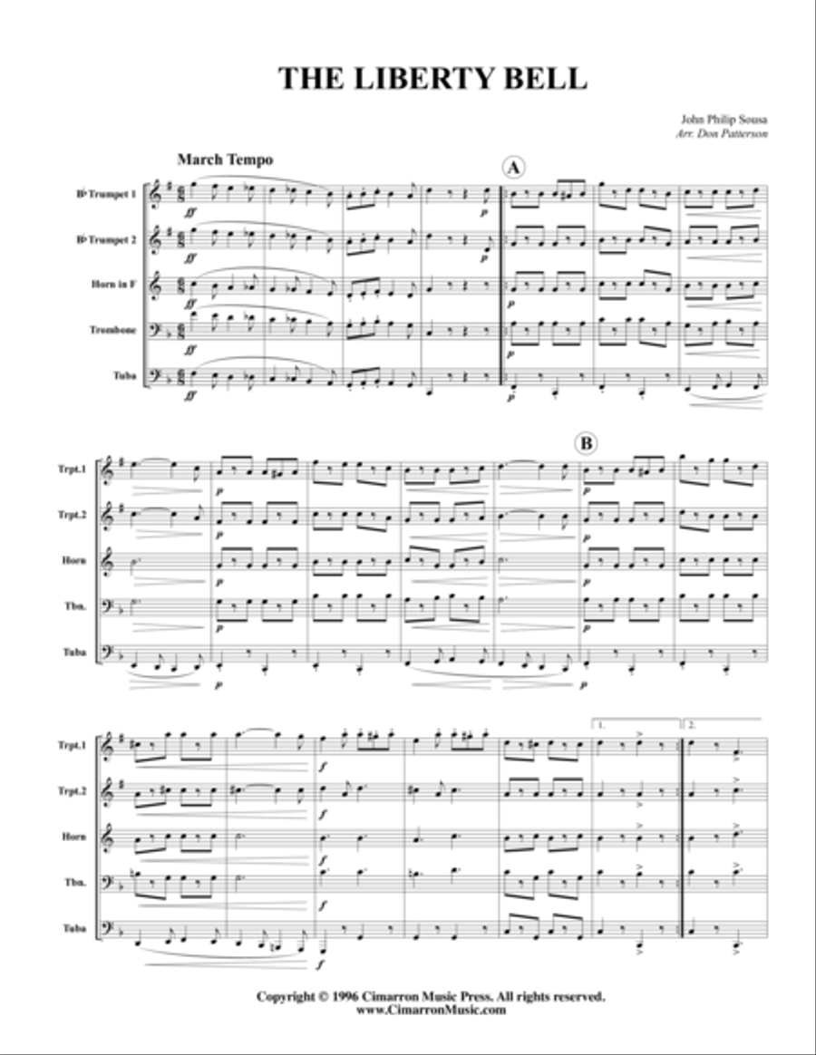 Liberty Bell Brass Quintet scores gallery preview page 1