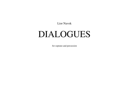 "Dialogues" - for Soprano and Percussion [Performance Score] image number null