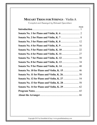 Mozart Trios for Strings - Violin A