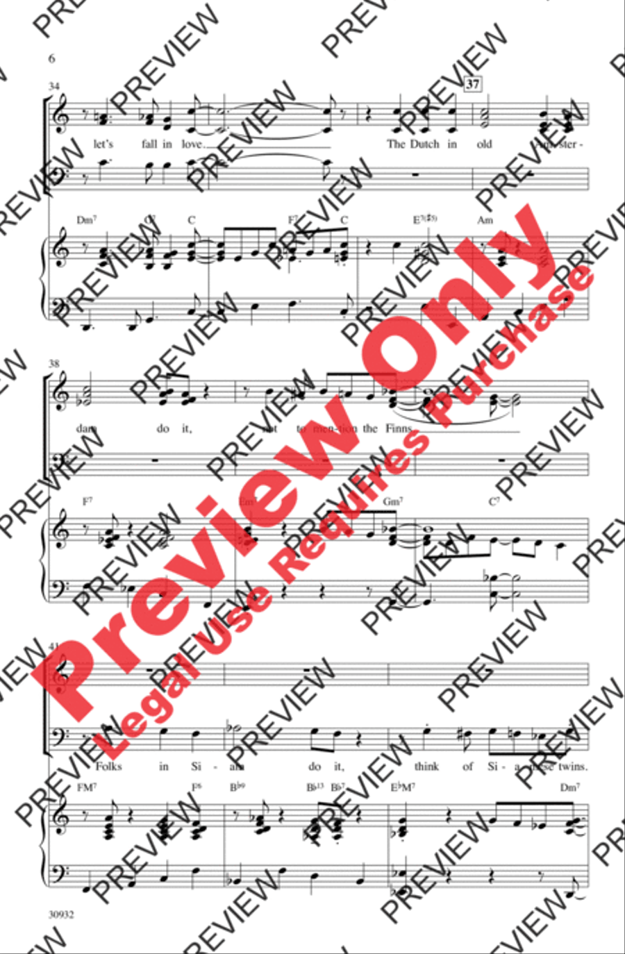 Let's Do It (Let's Fall in Love) 4-Part scores gallery preview page 6