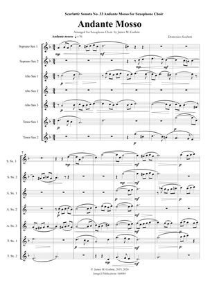 Book cover for Scarlatti: Andante mosso for Sax Choir