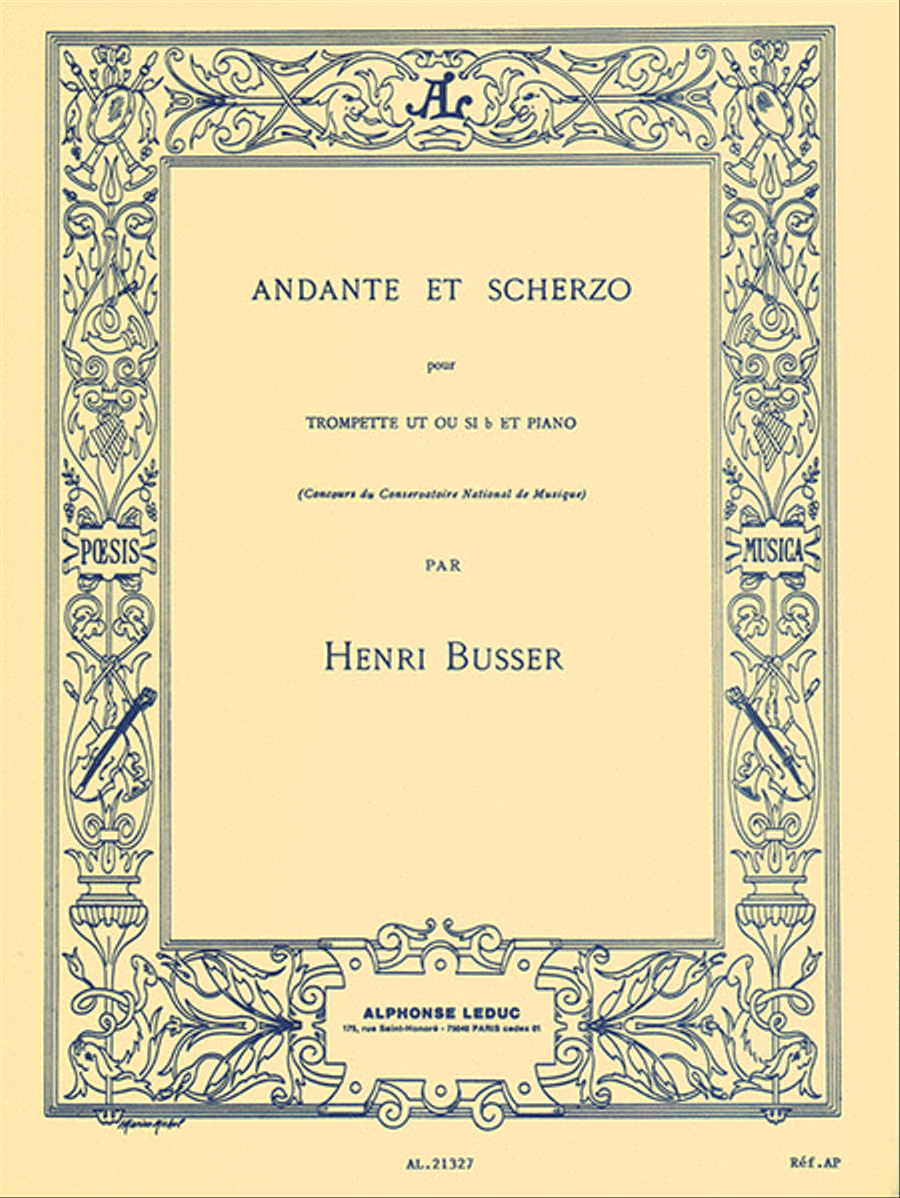 Book cover for Andante And Scherzo, Op. 44 (trumpet And Piano)