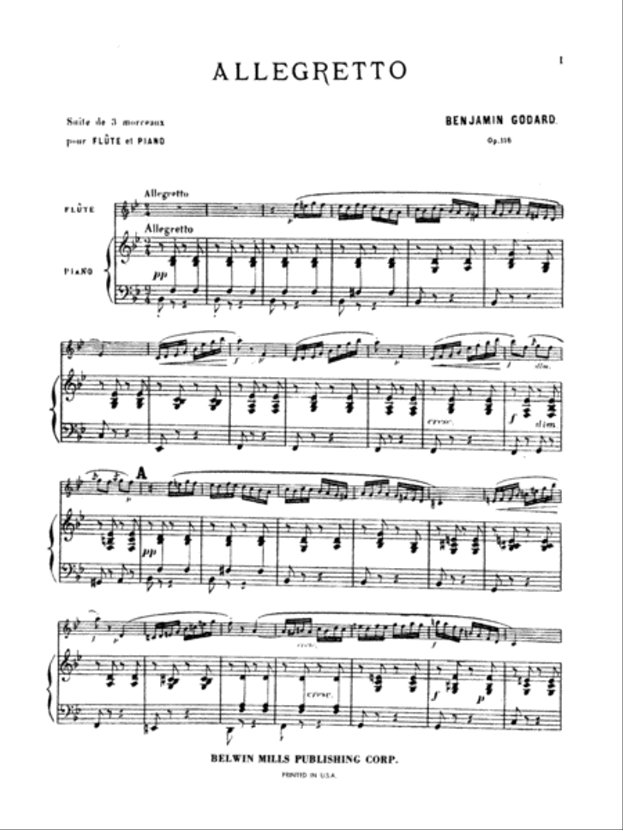 Allegretto for Flute and Piano, Op. 116 Small Ensemble scores gallery preview page 4