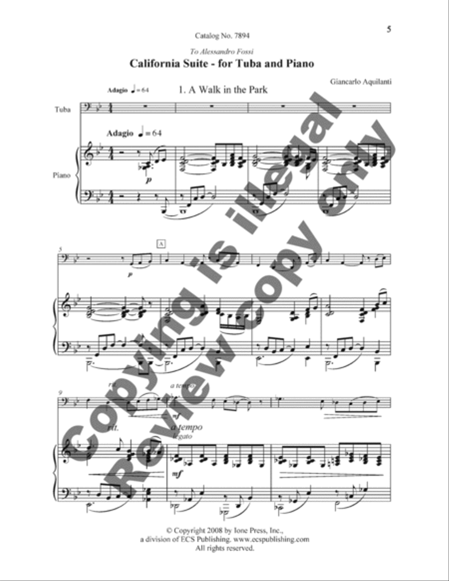 California Suite Tuba scores gallery preview page 8