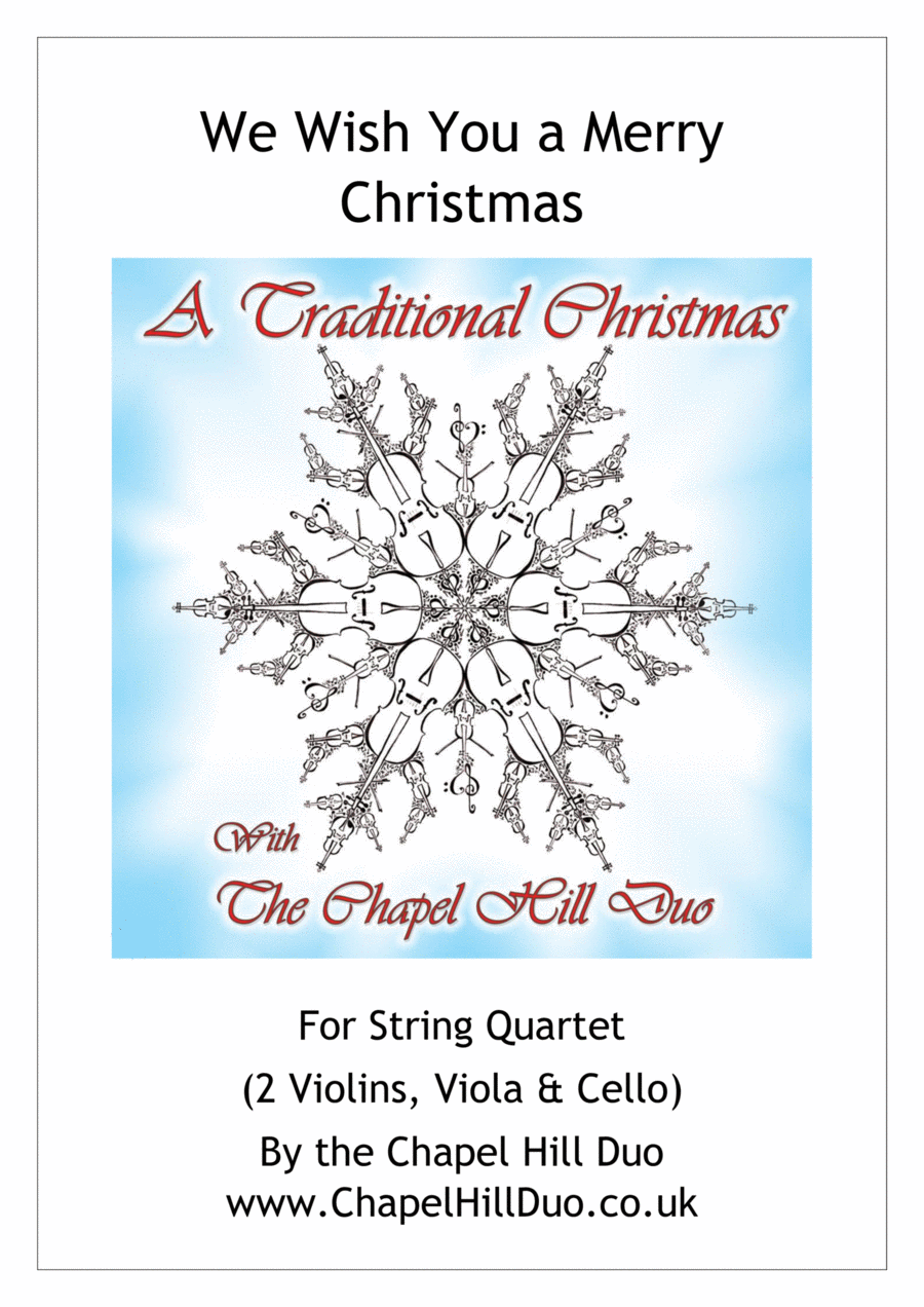 We Wish You a Merry Christmas for String Quartet - Full Length arrangement by the Chapel Hill Duo String Quartet scores gallery preview page 1