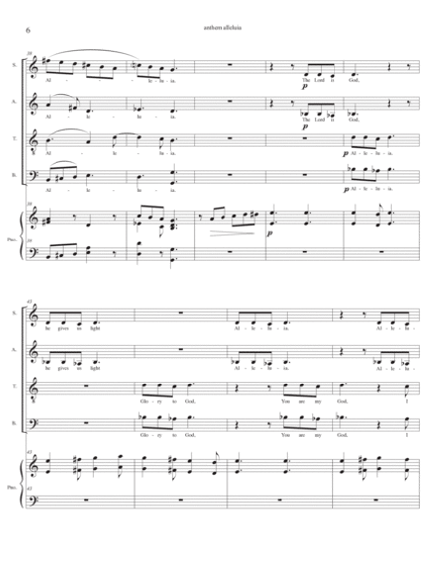 anthem alleluia 4-Part scores gallery preview page 6