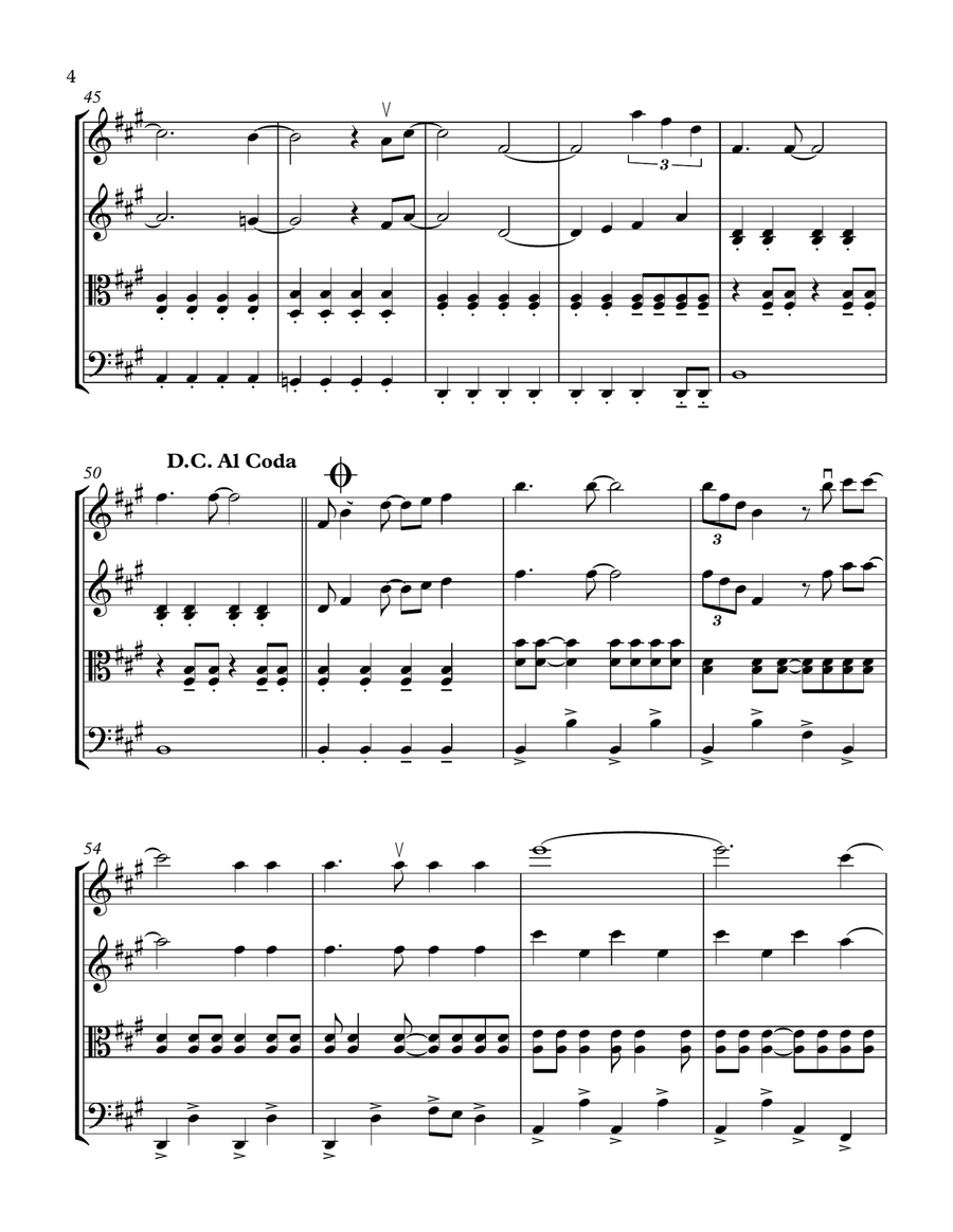 Green Eyes Green Eyes String Quartet scores gallery preview page 4