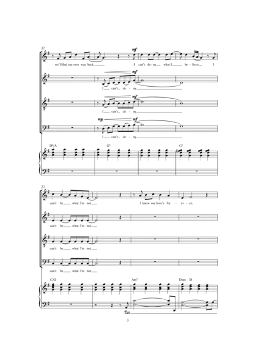 No Matter What (from Whistle Down The Wind) 4-Part scores gallery preview page 3