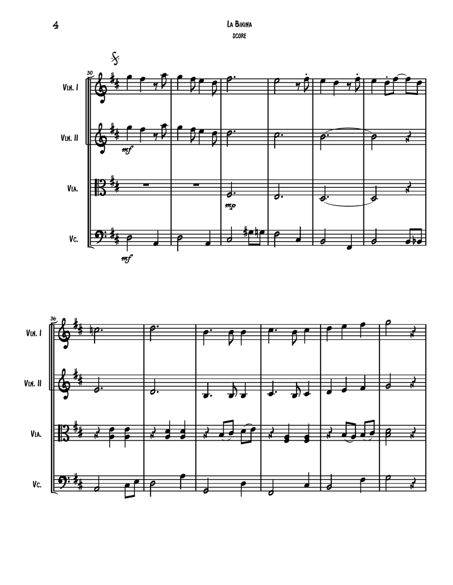 La Bikina String Quartet scores gallery preview page 5