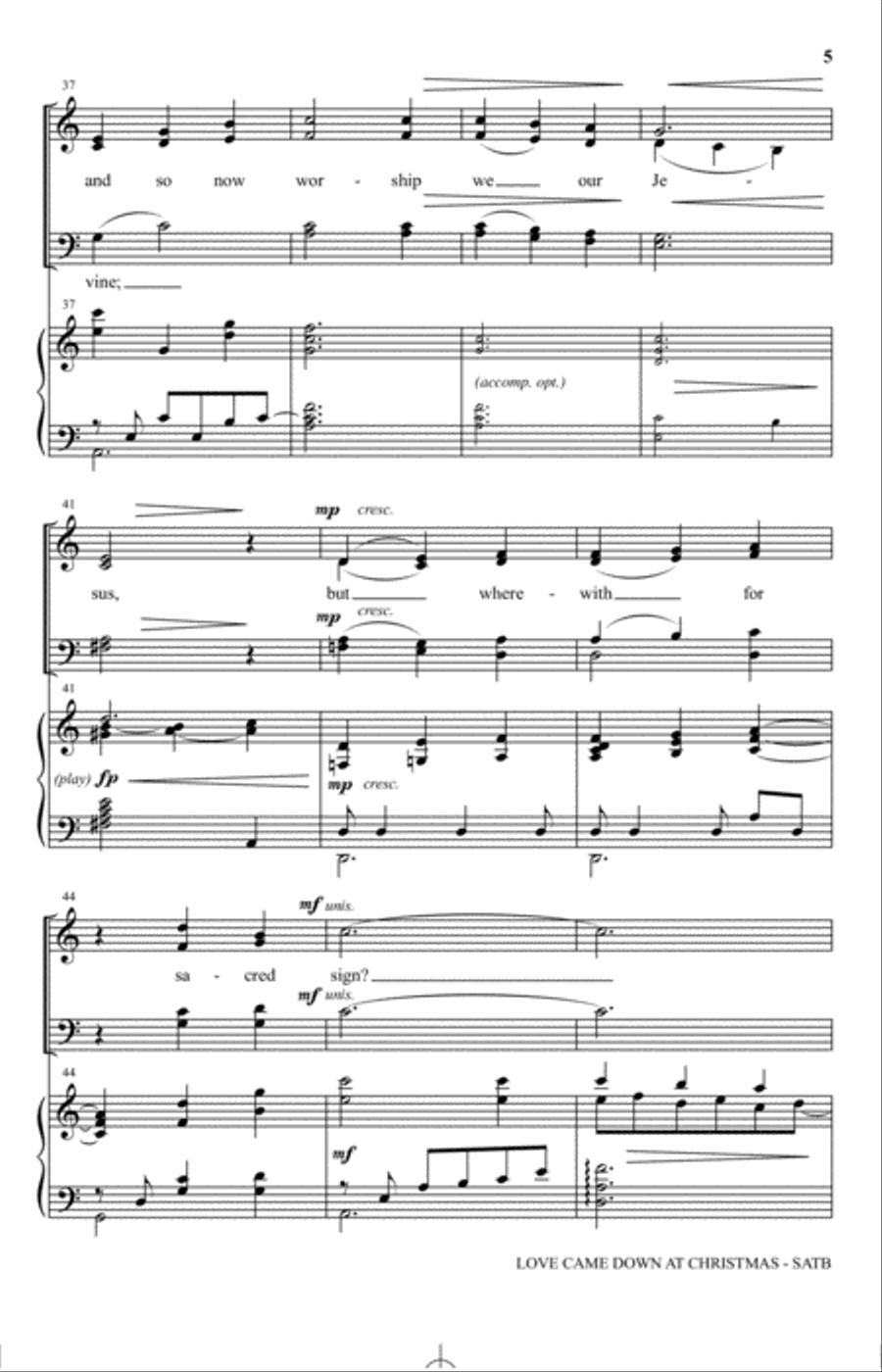 Love Came Down At Christmas 4-Part scores gallery preview page 4