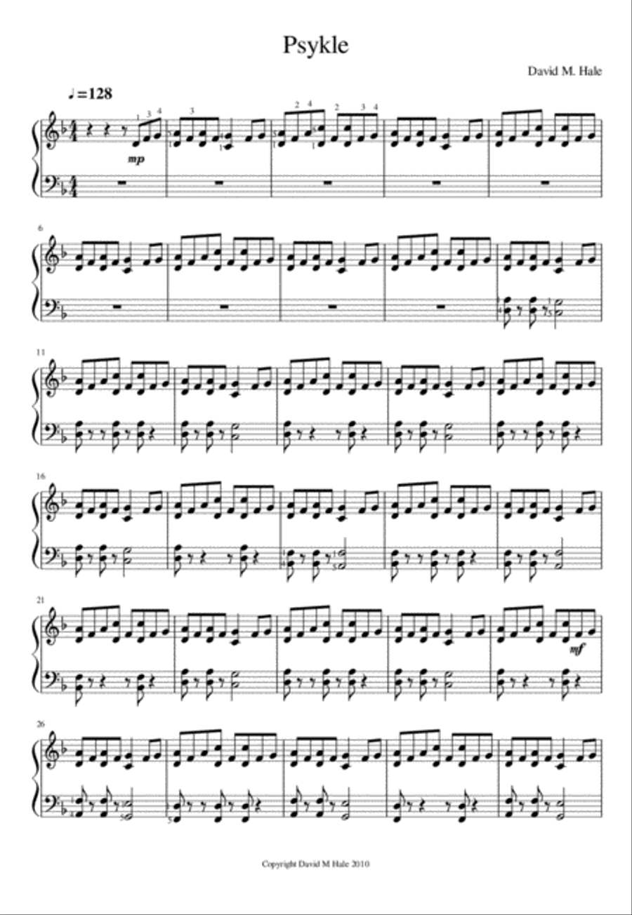 Psykle Easy Piano - Digital Sheet Music