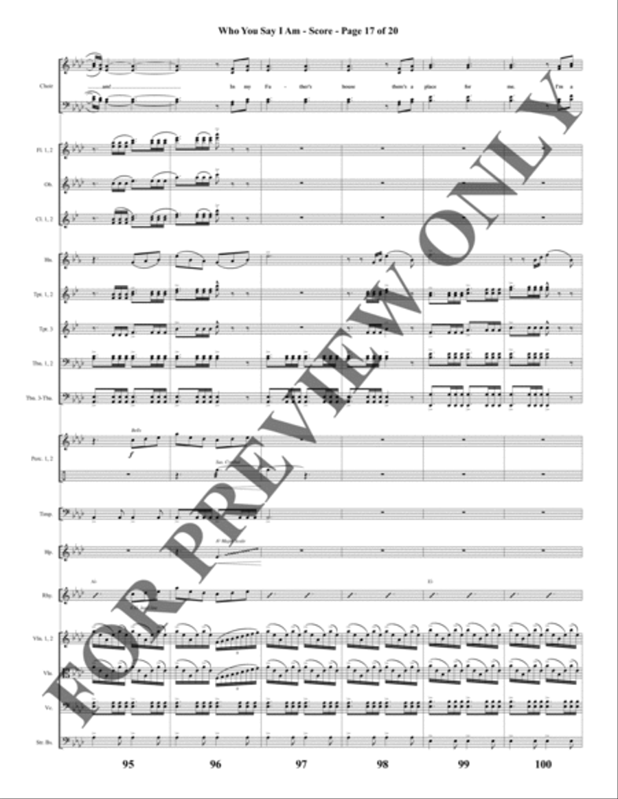 Who You Say I Am - Orchestration Choir scores gallery preview page 18