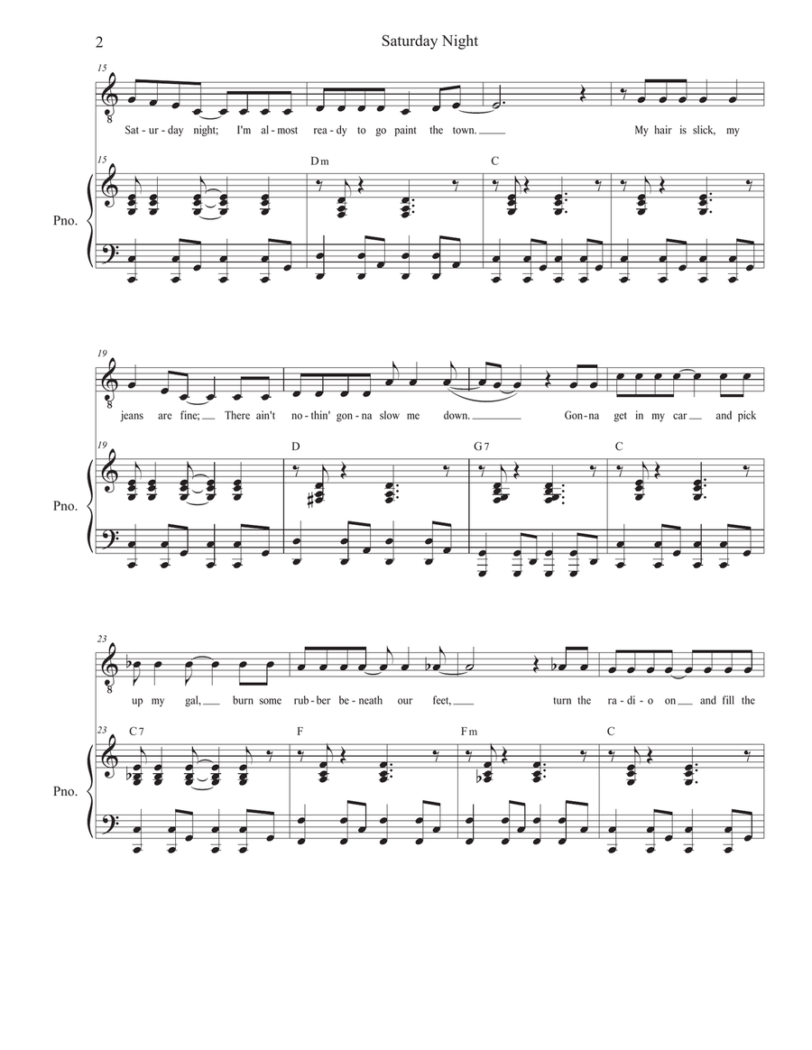 Saturday Night Piano, Vocal scores gallery preview page 2