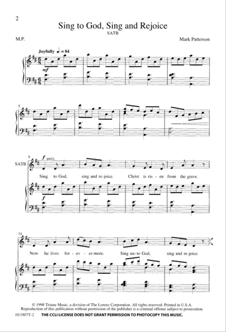 Sing to God, Sing and Rejoice 4-Part scores gallery preview page 2