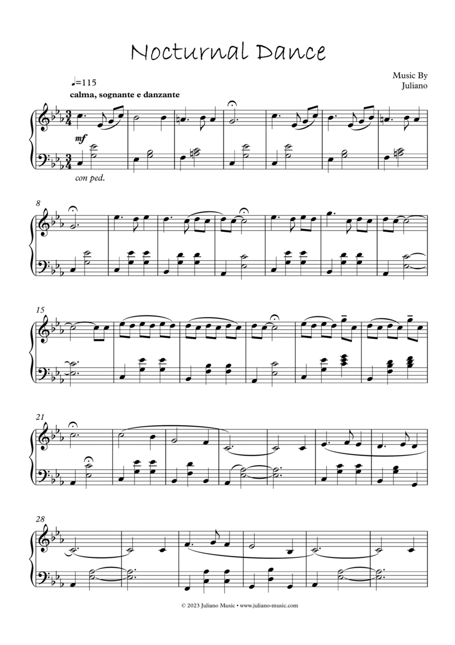Nocturnal Dance Piano Solo scores gallery preview page 1