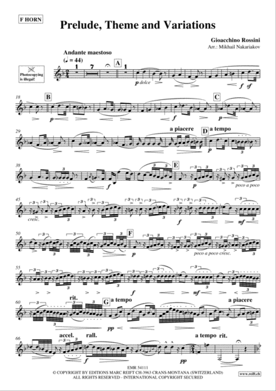 Prelude, Theme and Variations Horn scores gallery preview page 2