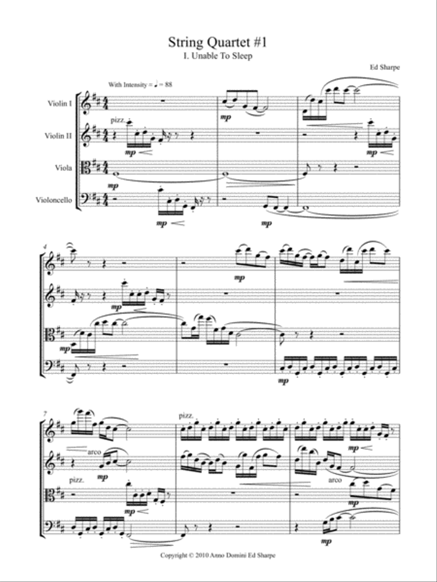 String Quartet #1 (Yuki) String Quartet scores gallery preview page 2