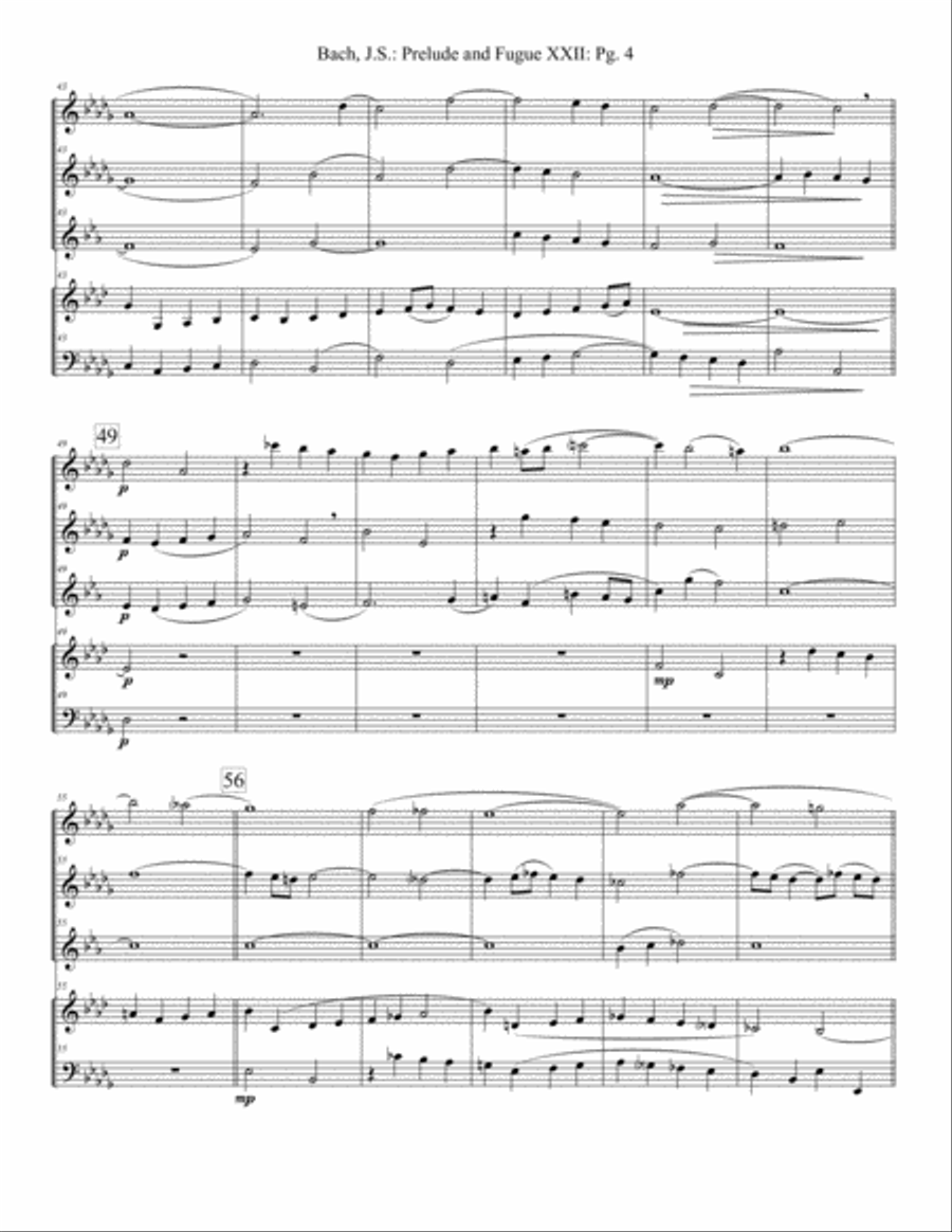 Prelude and Fugue XXII (Woodwind Quintet) Woodwind Quintet scores gallery preview page 5