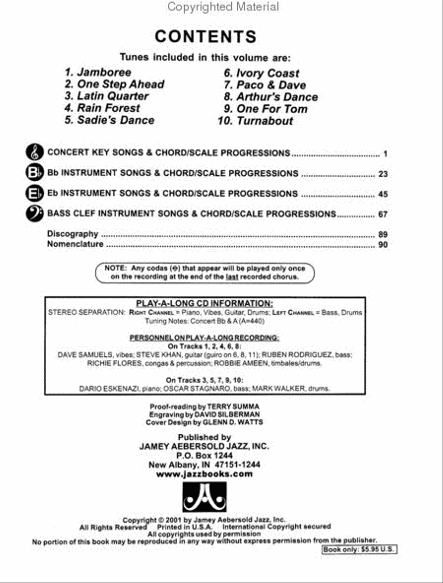 Volume 96 - Latin Quarter With Dave Samuels & The Carribean Jazz Project Voice scores gallery preview page 2