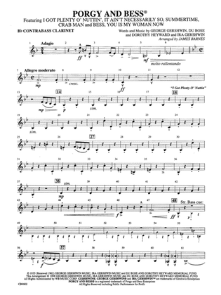 Porgy and Bess® (Medley): B-flat Contrabass Clarinet