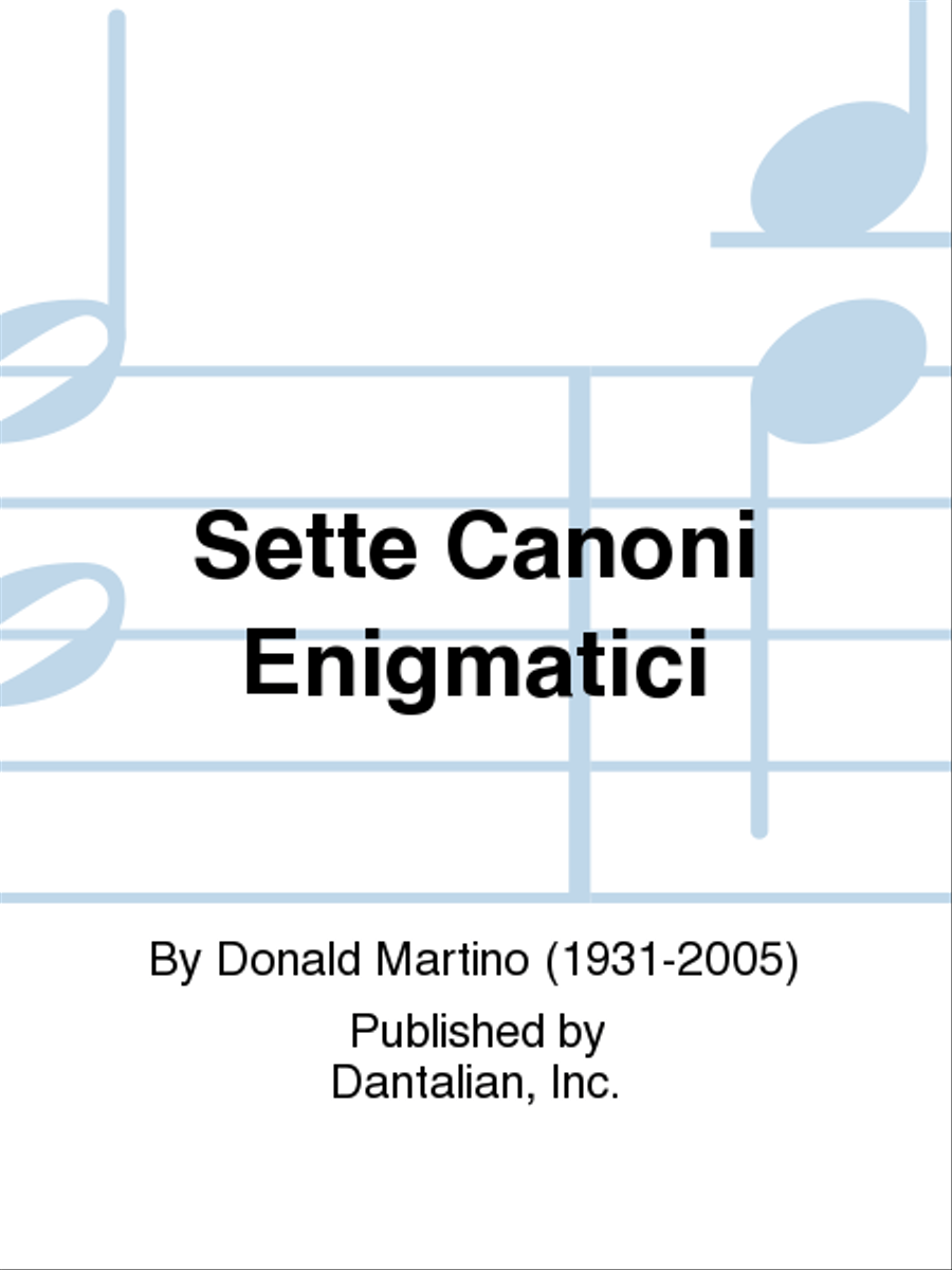 Sette Canoni Enigmatici Clarinet Quartet scores gallery preview page 1