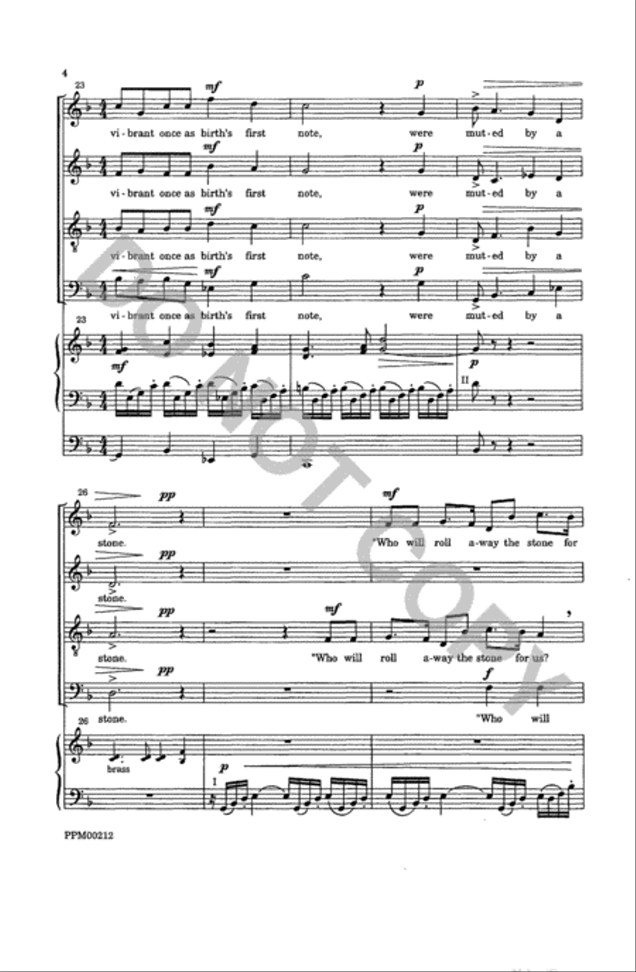 Three Days Had Passed 4-Part scores gallery preview page 5