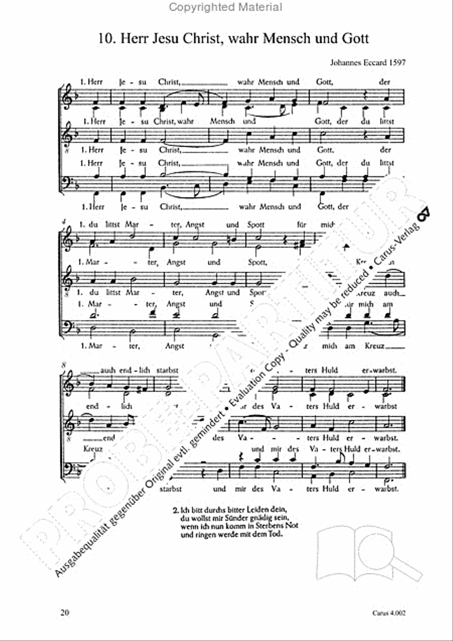 Eccard: 29 Choralbearbeitungen Collection / Songbook scores gallery preview page 21