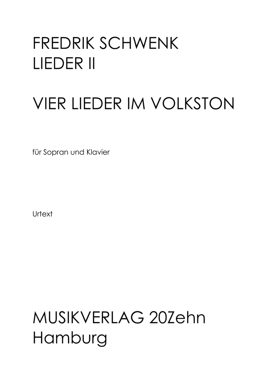 Vier Lieder im Volkston Voice scores gallery preview page 1