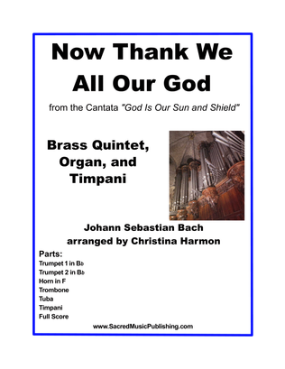 Book cover for Now Thank We All Our God – Brass Quintet, Organ, and Timpani