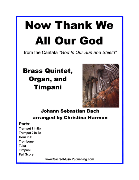 Now Thank We All Our God – Brass Quintet, Organ, and Timpani image number null