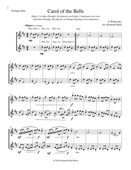 Christmas Duets, Volume 2, for Trumpets by Various Trumpet Duet - Digital Sheet Music