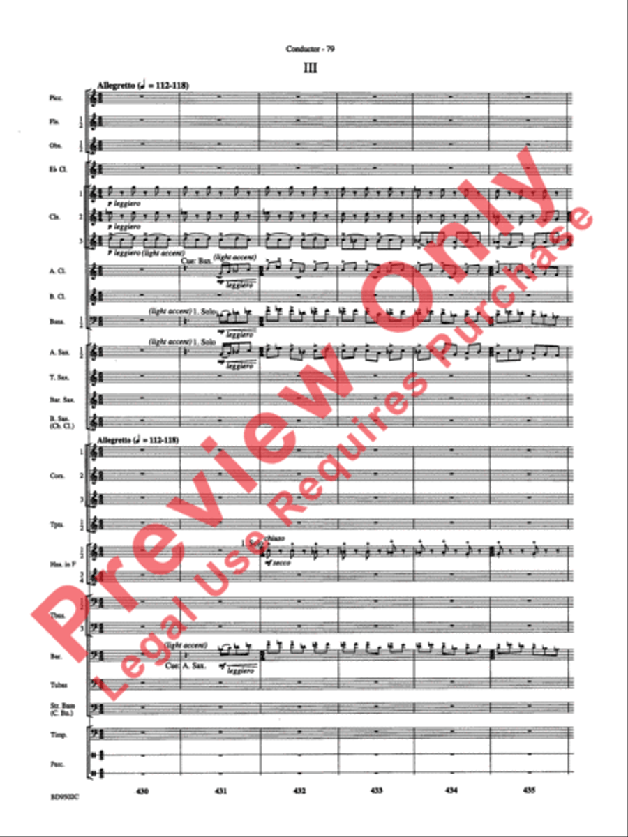 Symphony No. 3 for Band Concert Band scores gallery preview page 82